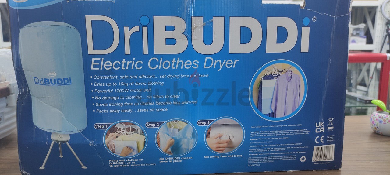 DriBUDDi Portable Energy-Efficient Indoor Electric Clothes Dryer White 