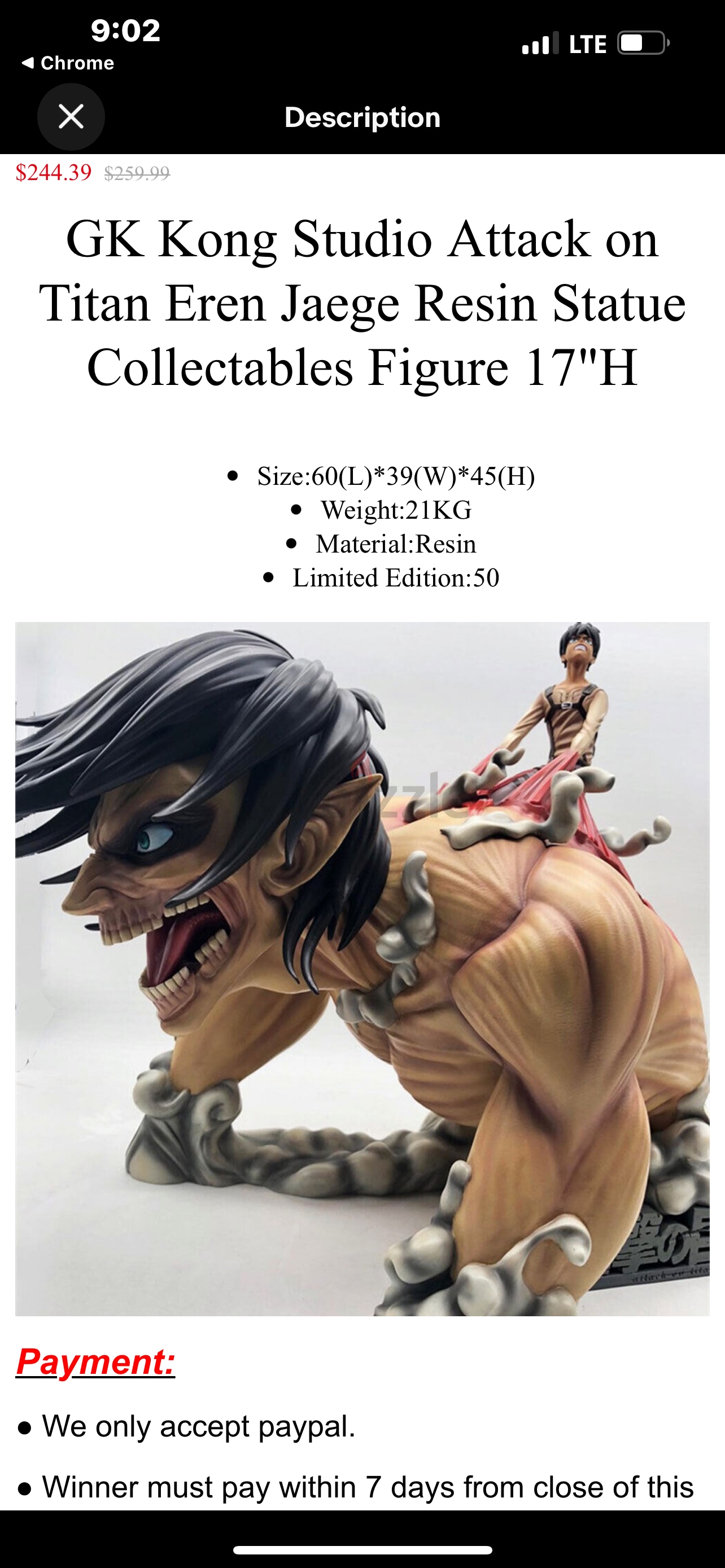 attack on titan statue amazon