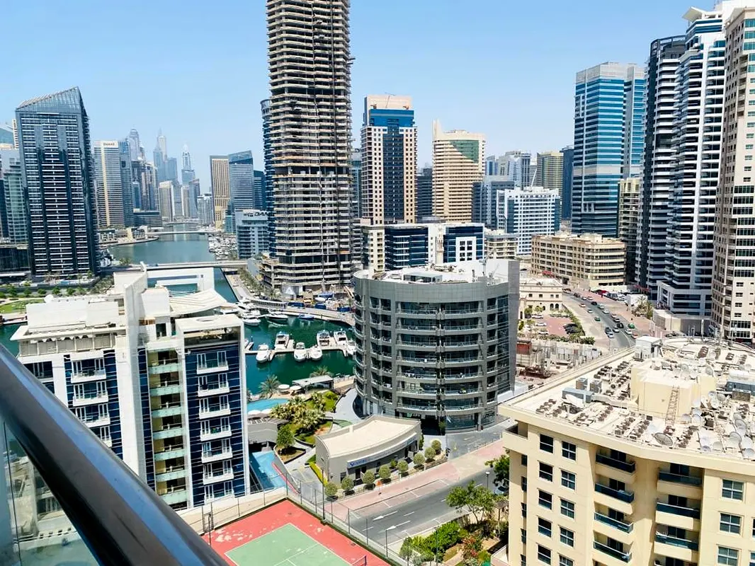 Massive 1 BR Partial Marina View 1.5 Bath DEC Towers -
