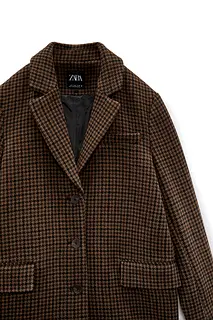 Brand New Zara Wool Blend Houndstooth 