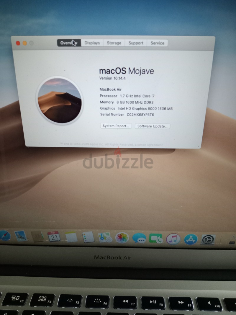 MacBook Air 13-inch 2013 i7/8GB/251GB Storage | dubizzle