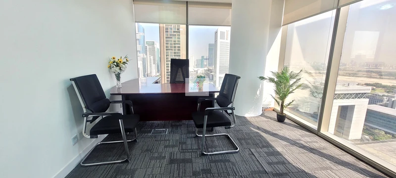 Elegant Office With Stunning View | All Amenities | Fully Furnished | SZR