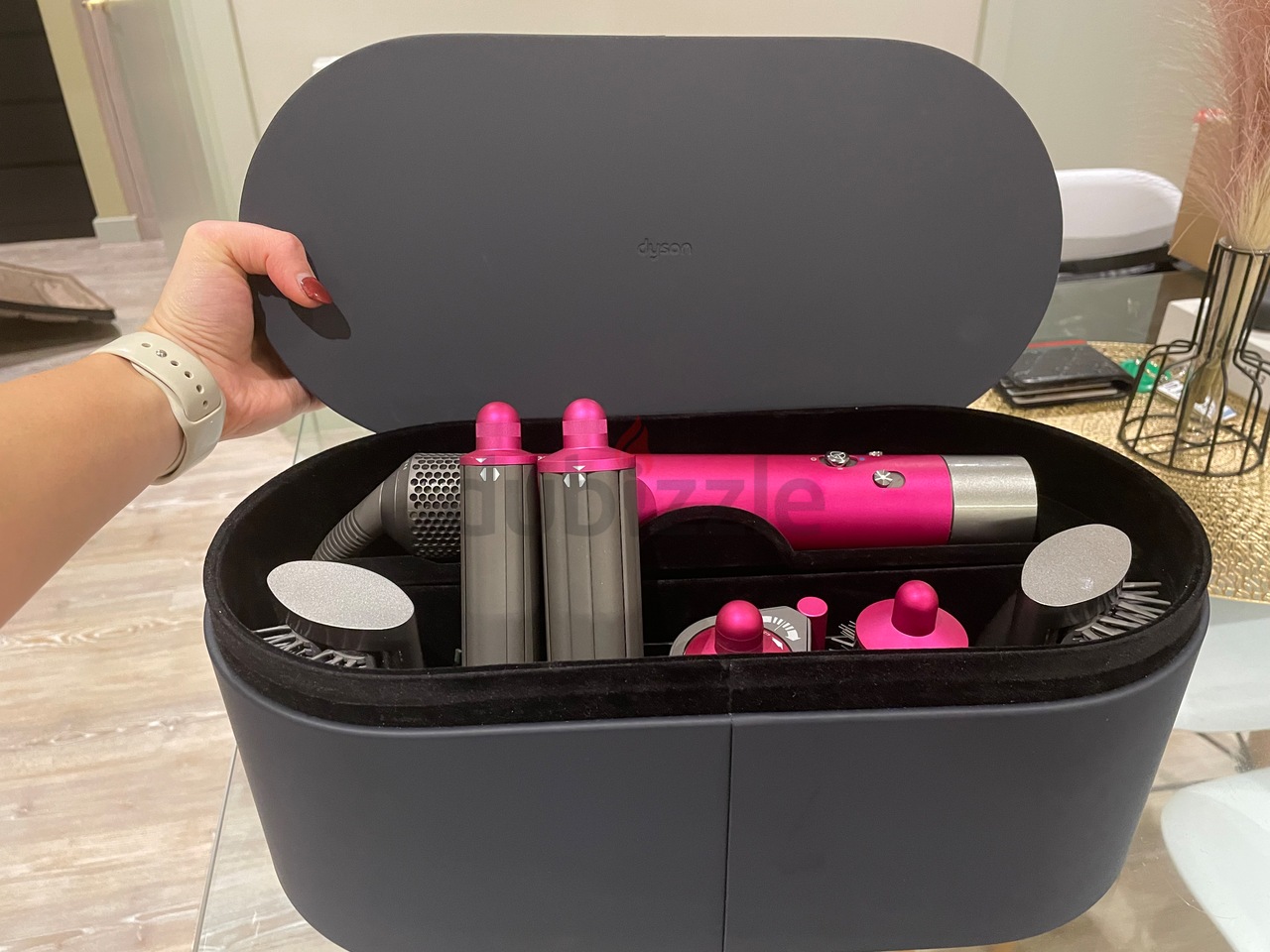 dyson airwrap long pink