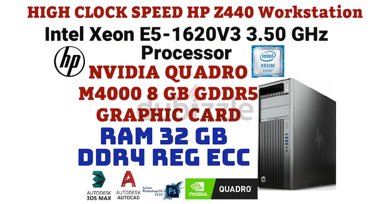 HIGH CLOCK SPEED HP Z440 WORKSTATION-8 GB NVIDIA QUADRO M4000 GRAPHIC ...