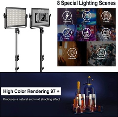 GVM RGB LED Studio Video Bi-Color Soft 1000D 2-Light Panel K