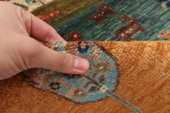 98 x 192 cm | landscape animal print runner rug | afghan handmade carpet