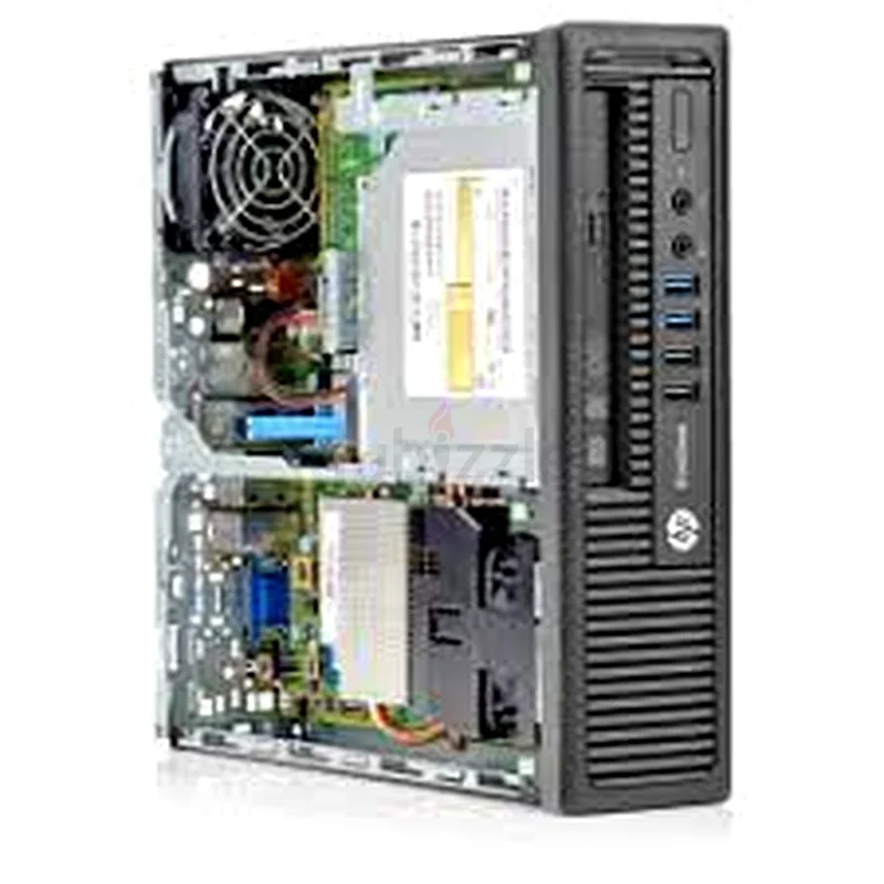 جهاز HP 800 G1 سطحي صغير الحجم، معالج إنتل كور i5 من الجيل الرابع، الأفضل لاستخدامه في المكاتب مع برامج وورد وإكسل وباوربوينت، بسعة تخزين 256 جيجابايت من نوع SSD63254494332419112