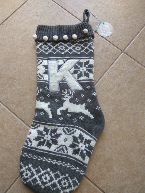 Christmas stocking - with the initial K (Great gift!!)