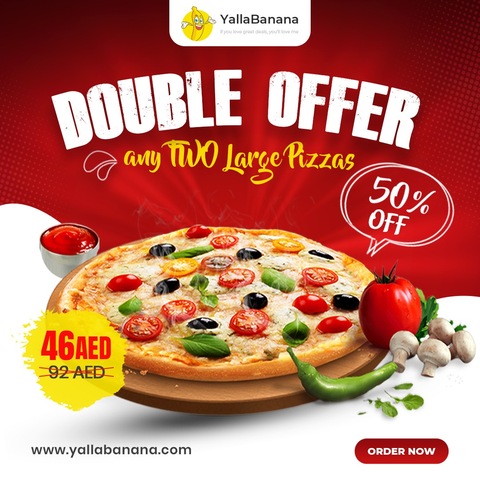 Double Offer - any TWO Large Pizzas