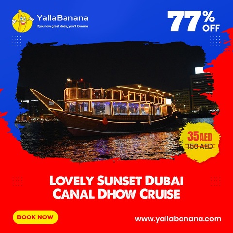 Lovely Sunset Dubai Canal Dhow Cruise
