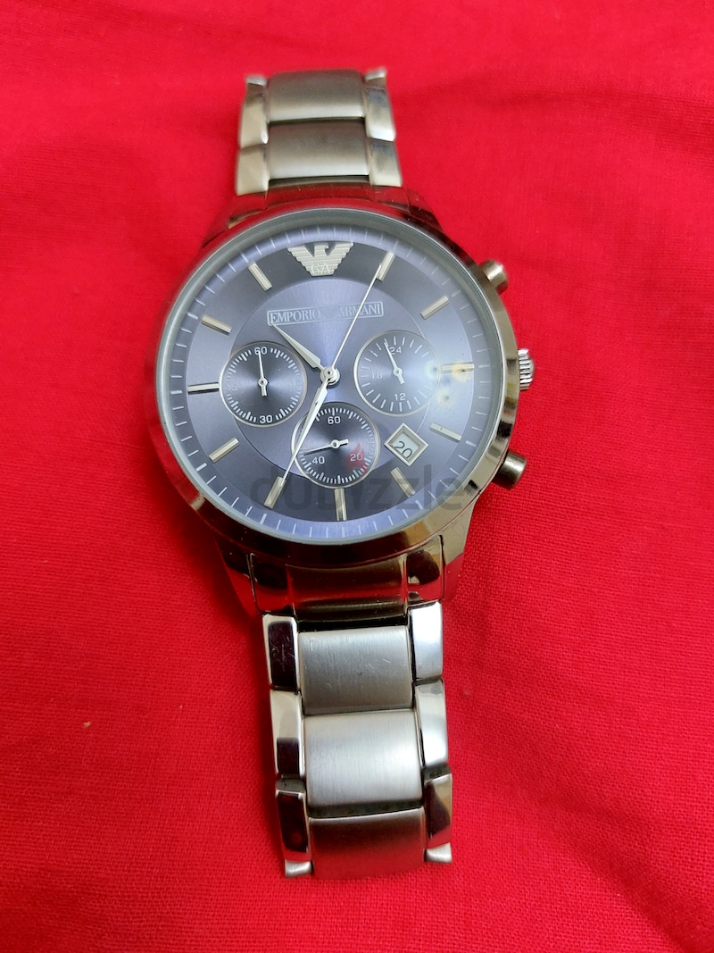 Emporio Armani silver steel chronograph mens watch AR2448 | dubizzle