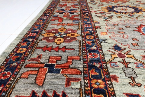 248 x 306 cm | new aryana bluish gray rug | Afghan handmade carpet