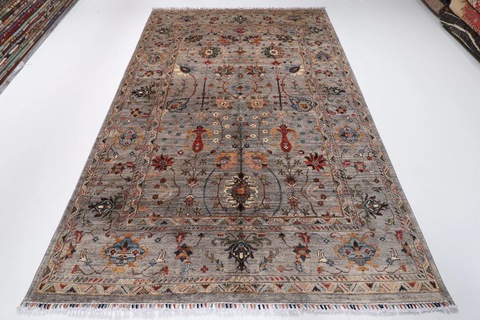 198 x 295 cm | new sultani gray area rug | سجاد افغاني | Afghan handmade carpet