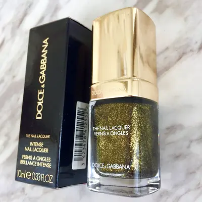 Dolce Gabbana sparkling golden nail polish new