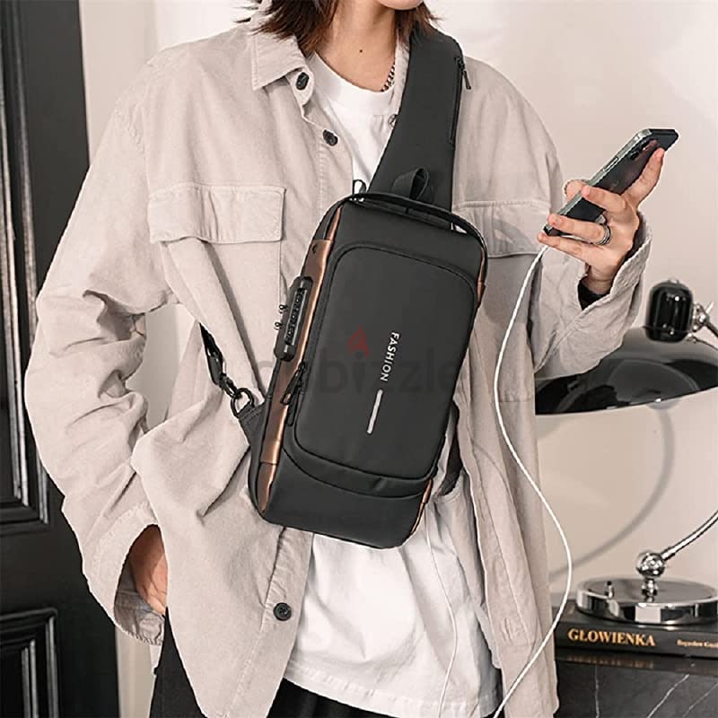 BANGE Sling Bag, Waterproof Men's Chest Bag Shoulder bags