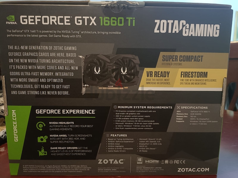 Zotac GTX 1660TI | dubizzle