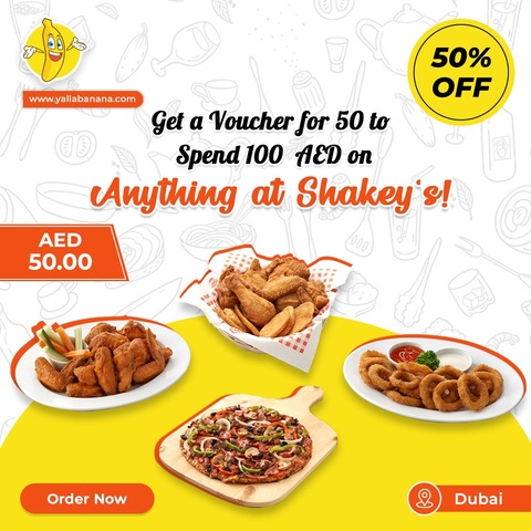 Voucher 100 AED for Anything Shakeys