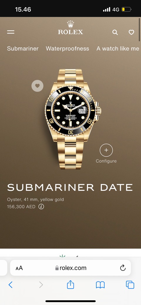 Rolex Submariner Date 18 CT Full Gold