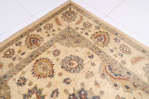 246 x 296 cm | new beige classical rug | Afghan handmade carpet