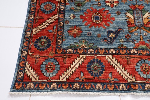 187 x 271 cm | new aryana blue area rug | Afghan handmade carpet | 6 x 9 ft area rug