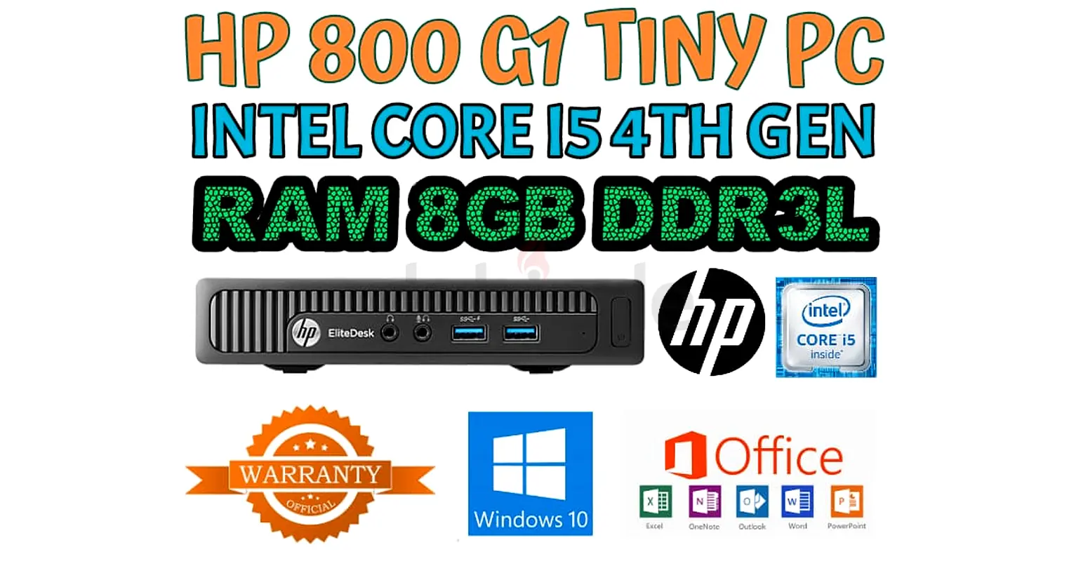 HP ELITEDESK 800 G1 TINY CPU INTEL CORE I5 4TH GENERATION RAM 8GB DDR3L HDD DRIVE 500GB