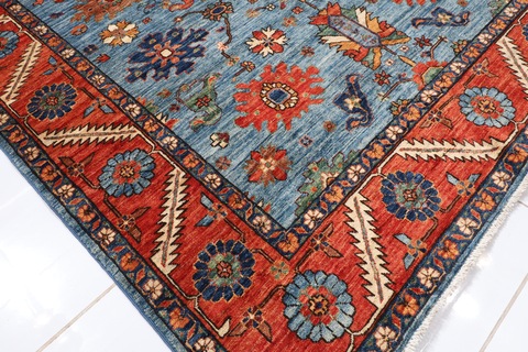 187 x 271 cm | new aryana blue area rug | Afghan handmade carpet | 6 x 9 ft area rug