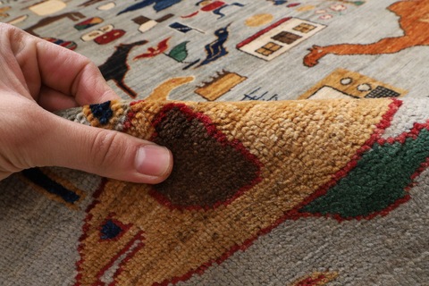 184 x 275 cm | New Art Gabbeh rug | inspired by Afghan culture | handmade carpet
