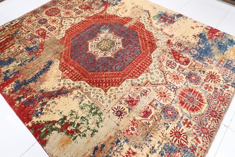 250 x 296 cm | new fine abstract mamluk area rug | Afghan handmade carpet