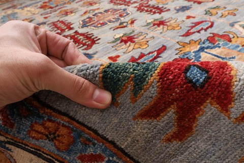 277 x 360 cm | new bluish gray area rug | Afghan handmade carpet | persian design carpet | 9 x 12 ft