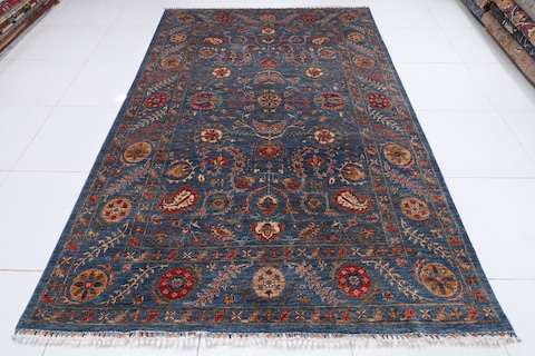 2 x 3 m | new blue area suzani rug | Afghan handmade carpet | 6.7 x 10 ft | persian design