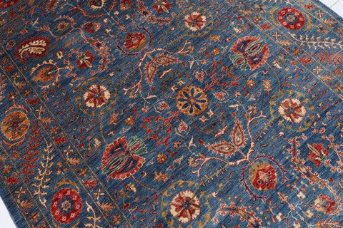 2 x 3 m | new blue area suzani rug | Afghan handmade carpet | 6.7 x 10 ft | persian design