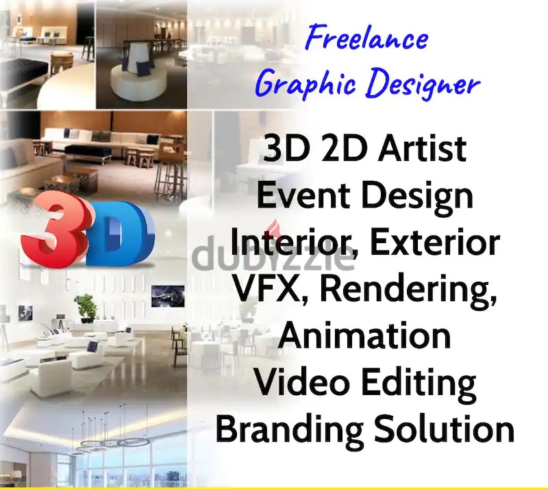 3D 2D Motion Graphics Animation Interior exterior models | dubizzle