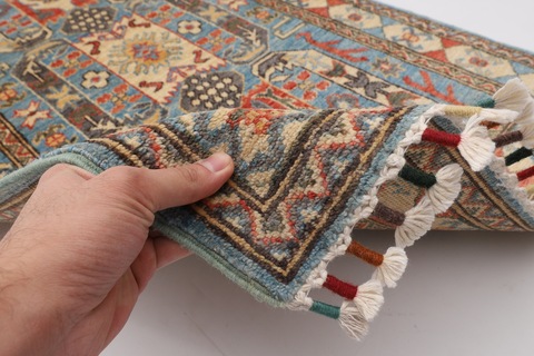 79 x 311 cm | blue area runner rug | Afghan handmade runner carpet