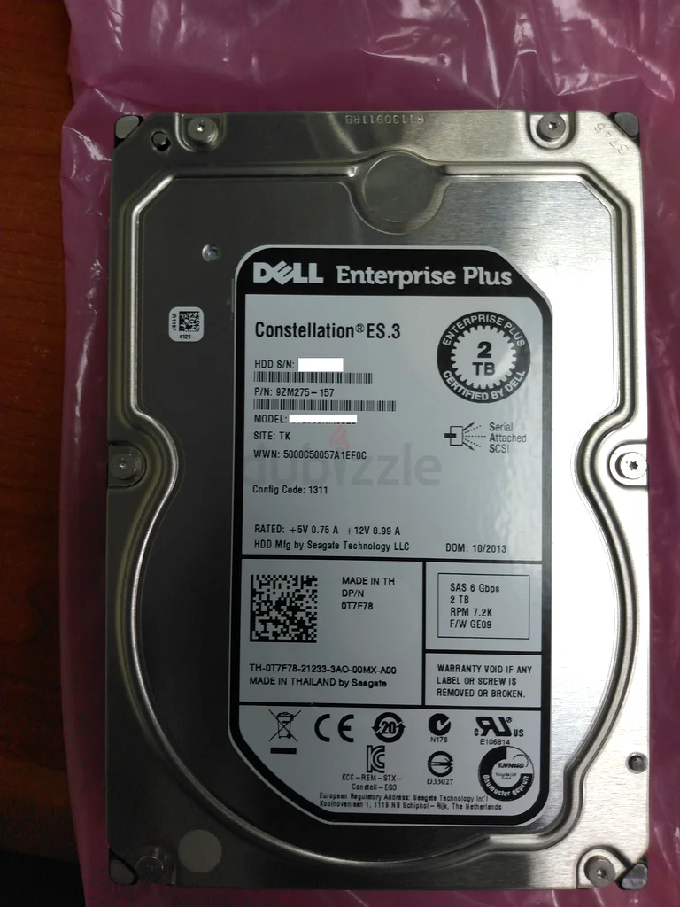 Dell Hard Drive 3.5 7.2K 6GB/S SAS (10K45) 2TB63265093670786111