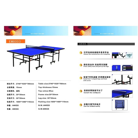 Ping pong table tannis