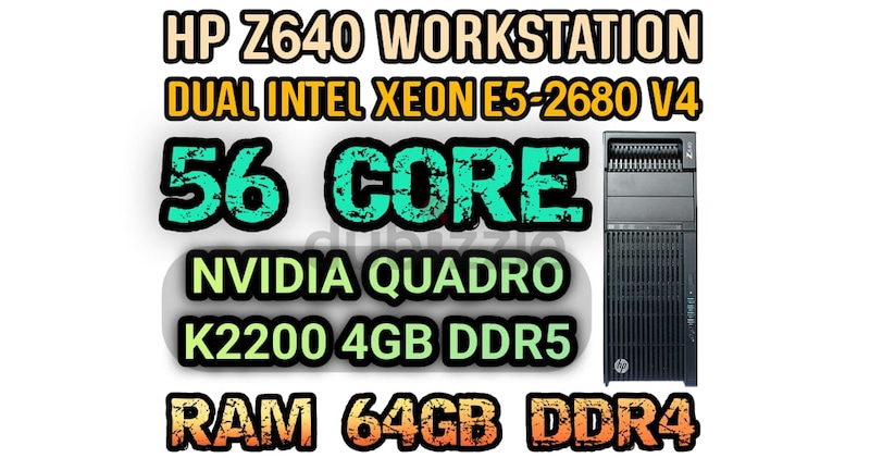 56 CORE HP Z640 WORKSTATION E5-2680 V4 DUAL INTEL XEON RAM 64GB DDR4 ...