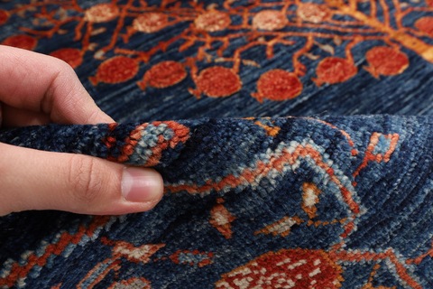 175 x 238 cm | New navy color pomegranate rug | Afghan handmade carpet
