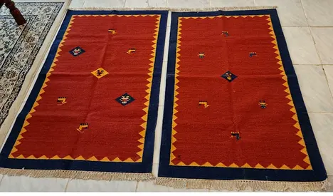Handloom Dari reversible from India 2 pieces…cotton from India