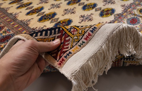 198 x 305 cm | new 100% silk tekke rug | handmade rug from turkmenistan