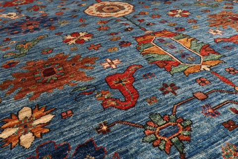 187 x 277 cm | New blue area aryana rug | Afghan handamde carpet