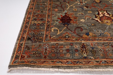 155 x 194 cm | new grey area sultani rug | Afghan handmade carpet