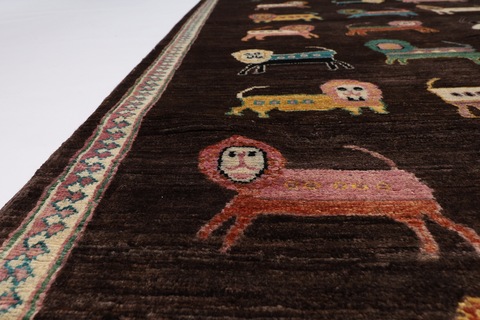 167 x 247 cm | new animal print brown area rug | Afghan handmade carpet