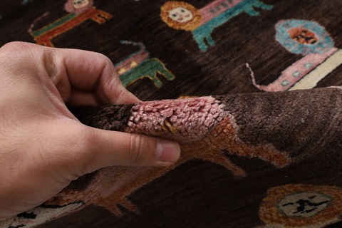 167 x 247 cm | new animal print brown area rug | Afghan handmade carpet
