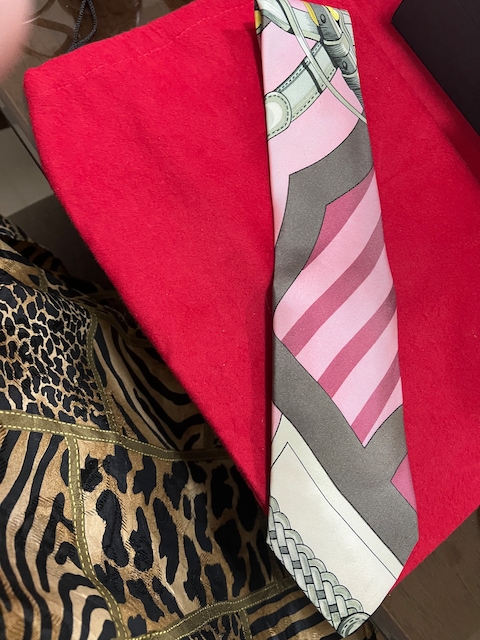 Hermes vintage pink necktie