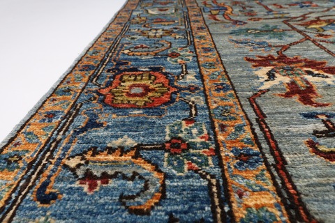 152 x 221 cm | new bluish gray area rug | Afghan handmade carpet | bed room rug |