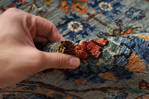 152 x 221 cm | new bluish gray area rug | Afghan handmade carpet | bed room rug |