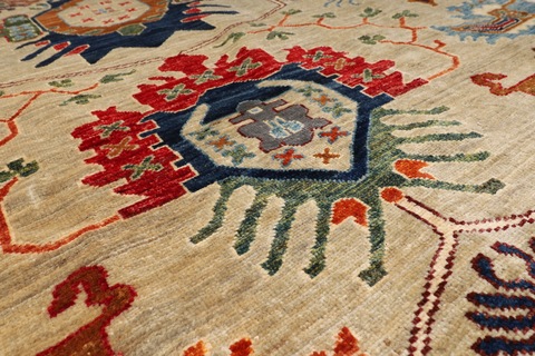 125 x 180 cm | 4.2 x 5.11 ft | New beige modern rug | Afghan handmade carpet
