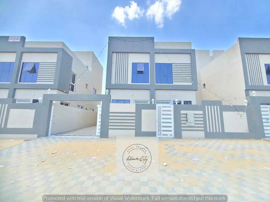 3-storey villa for rent in Ajman, Al-Yasmeen area, European design, 7 bedrooms