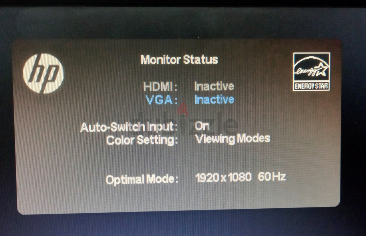 hdmi and vga inactive