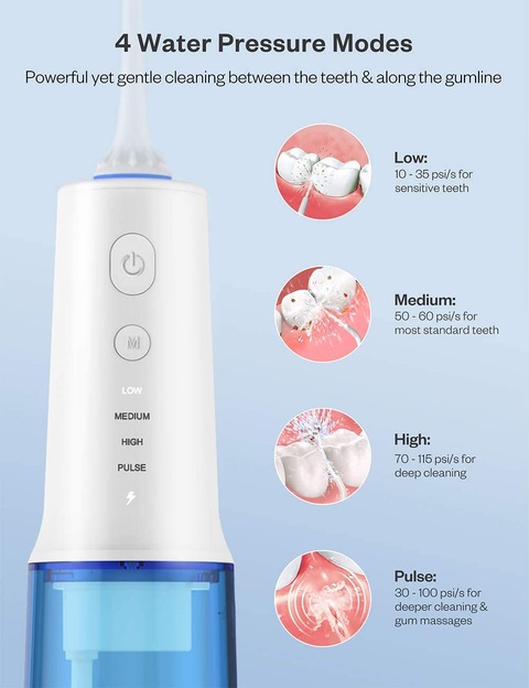 Anjou 320ml Water Dental Flosser Professional Cordless Dental Oral Irrigator Helps Teeth Cleaning